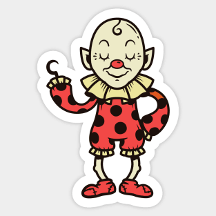 Vintage Creepy Circus Clown Cartoon Sticker